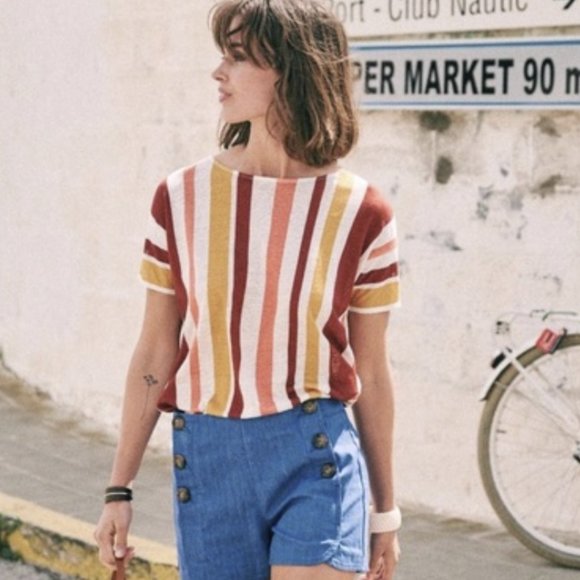 Sezane Tops - NWT sezane multicolor striped prosper top